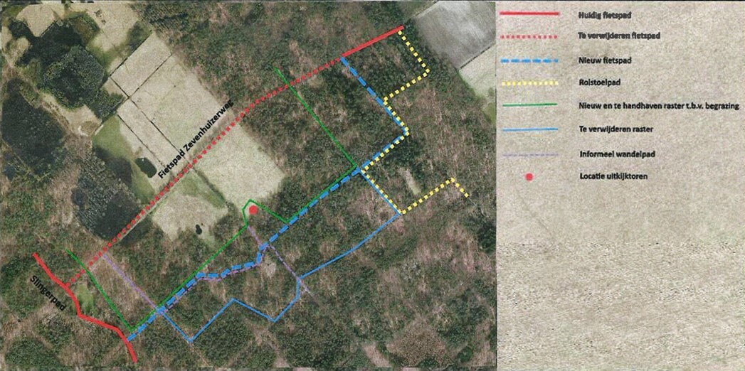 Plattegrond van de locatie voor de nieuwe uitkijktoren