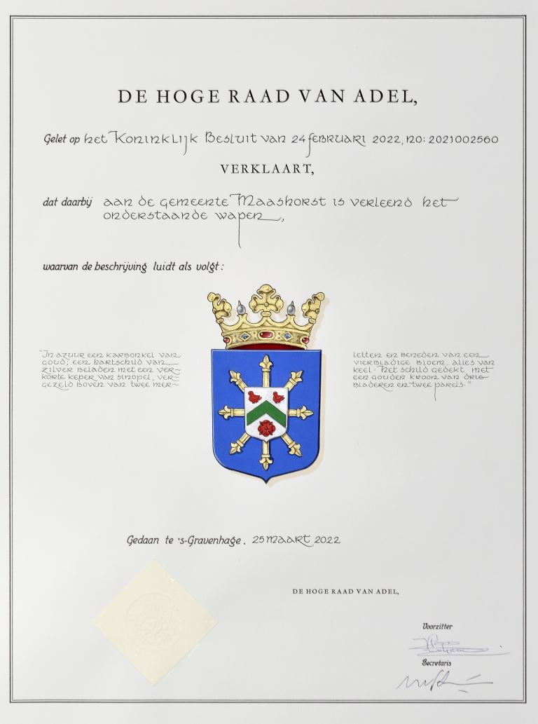 wapendiploma gemeente Maashorst